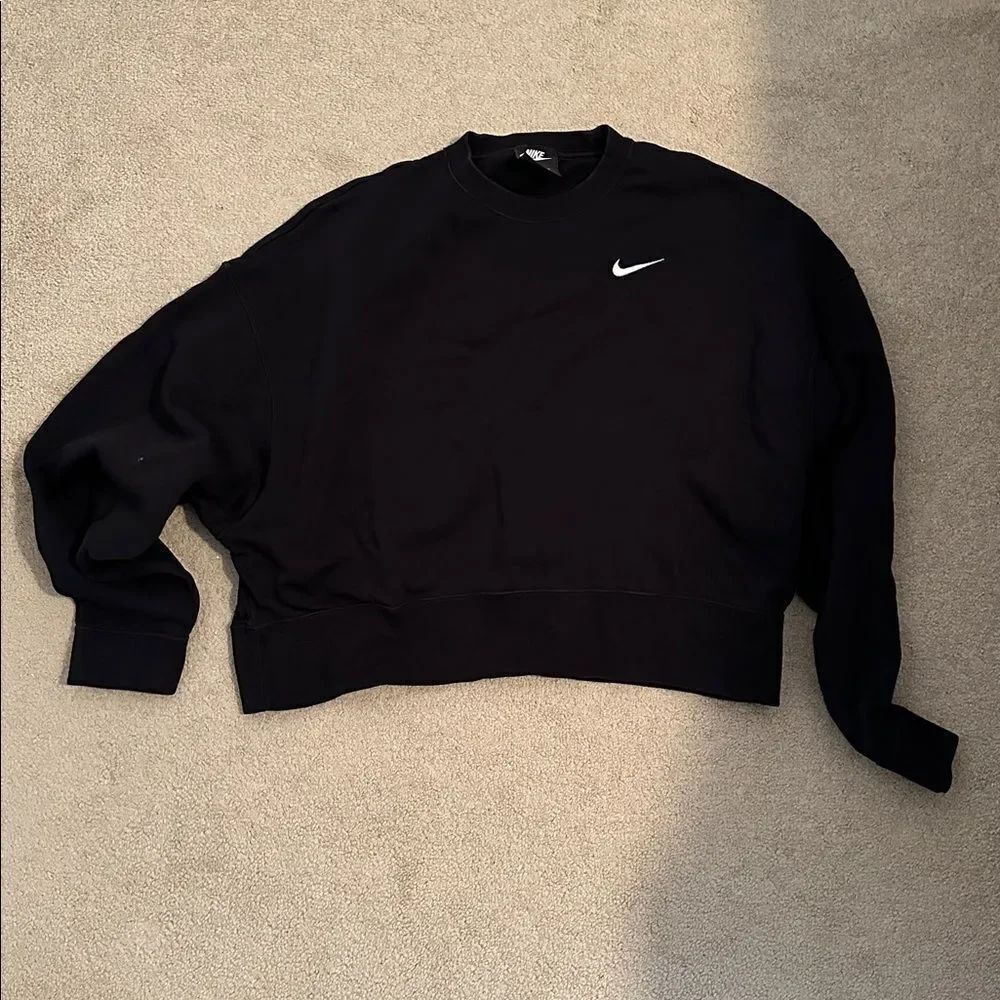 Nike Black Crewneck with White Swoosh XS